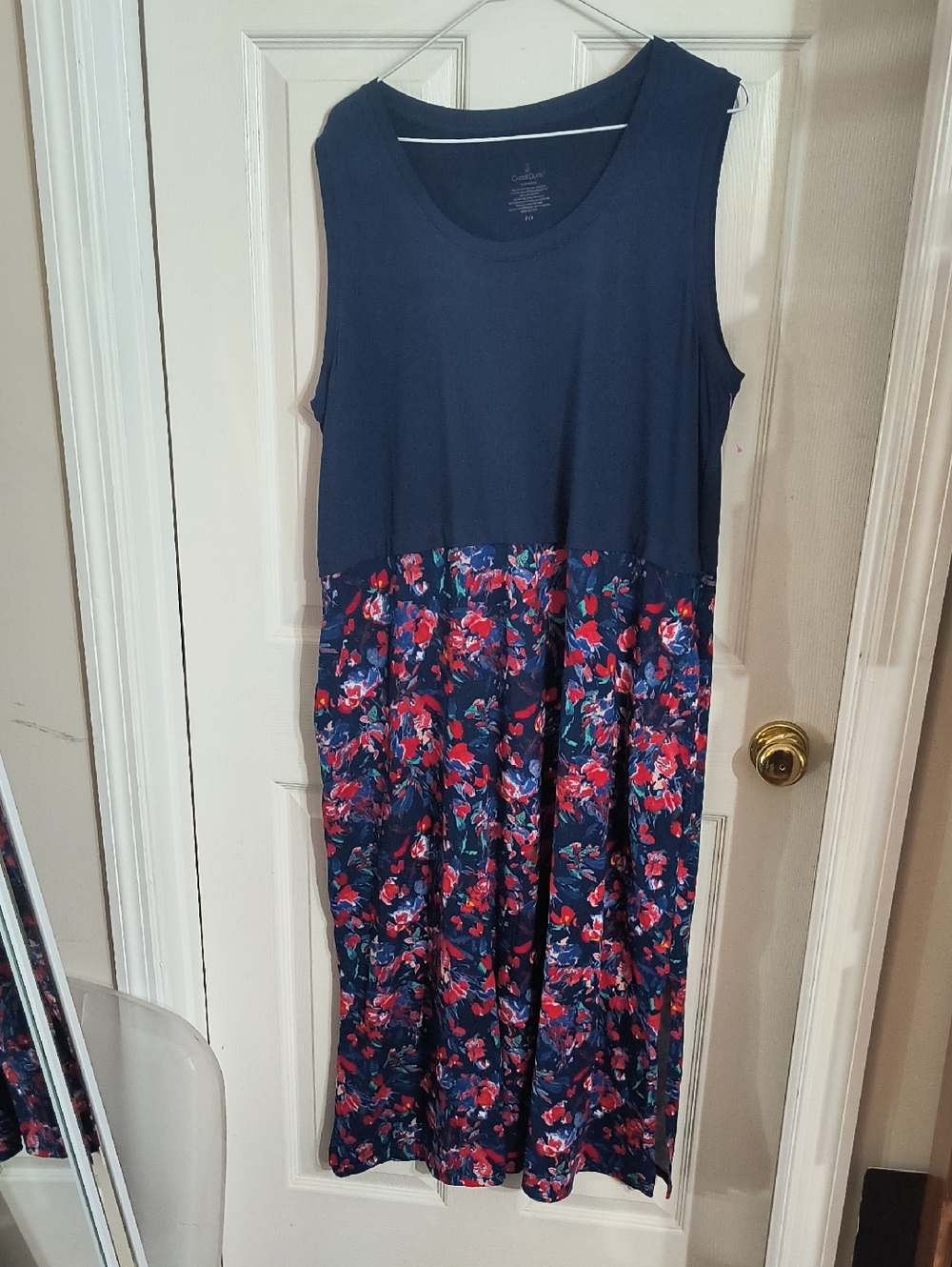 Cuddl Duds Navy Comfort Flexwear Dress